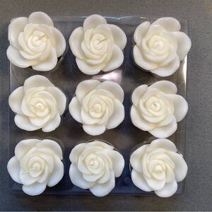 Crate & Barrel 9‎ Rose Floating Candles, White